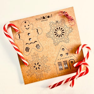 Decoración ecológica de cartón: Adornos artesanales para el árbol de Navidad, galleta de jengibre