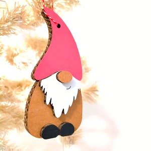 Gnomo Kraft - Decoração de natal de papelão para a árvore - Enfeite de gnomo para árvore de natal