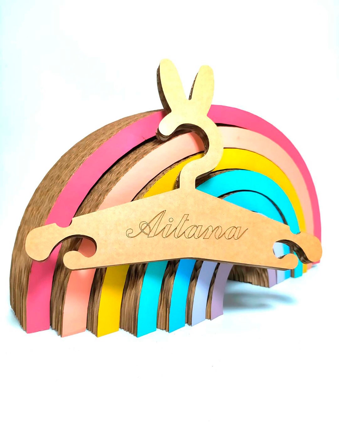 Cardboard Clothes Hangers for Children 10 Units Rabbitshaped Baby