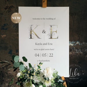 Gold Letter Welcome Sign | Editable Sign Template | Free Try | Instant Download | Easy to Use