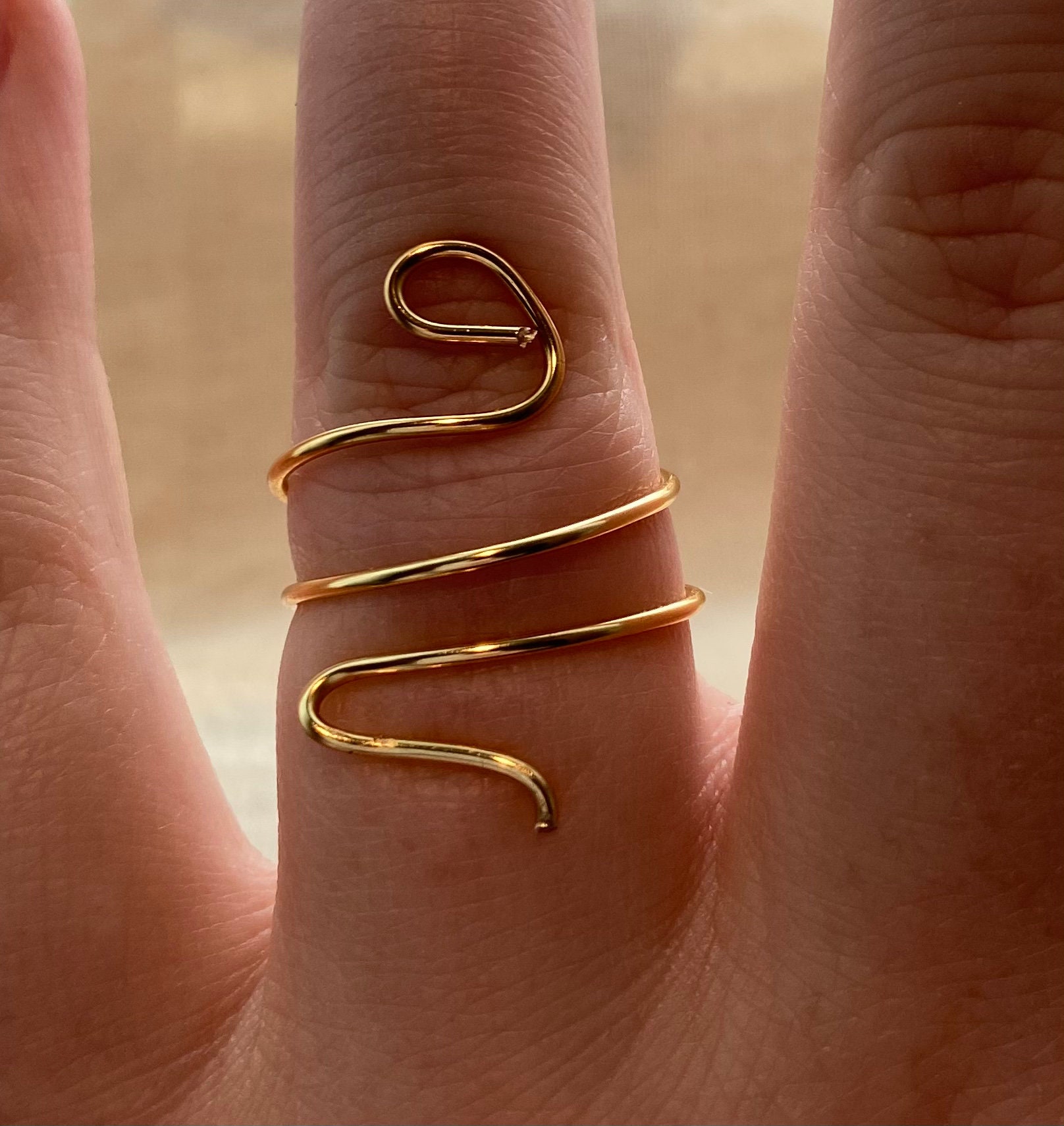 Copper Snake Ring Etsy
