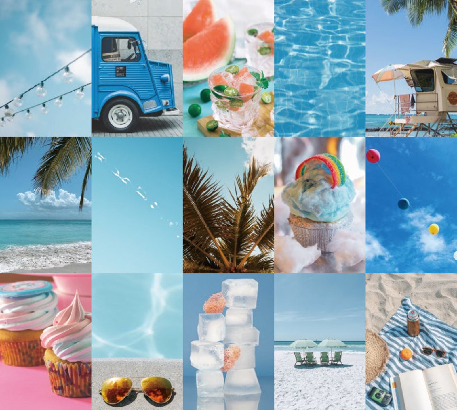 Boujee ästhetische blaue Wand Collage Kit 70pcsdruckbare | Etsy