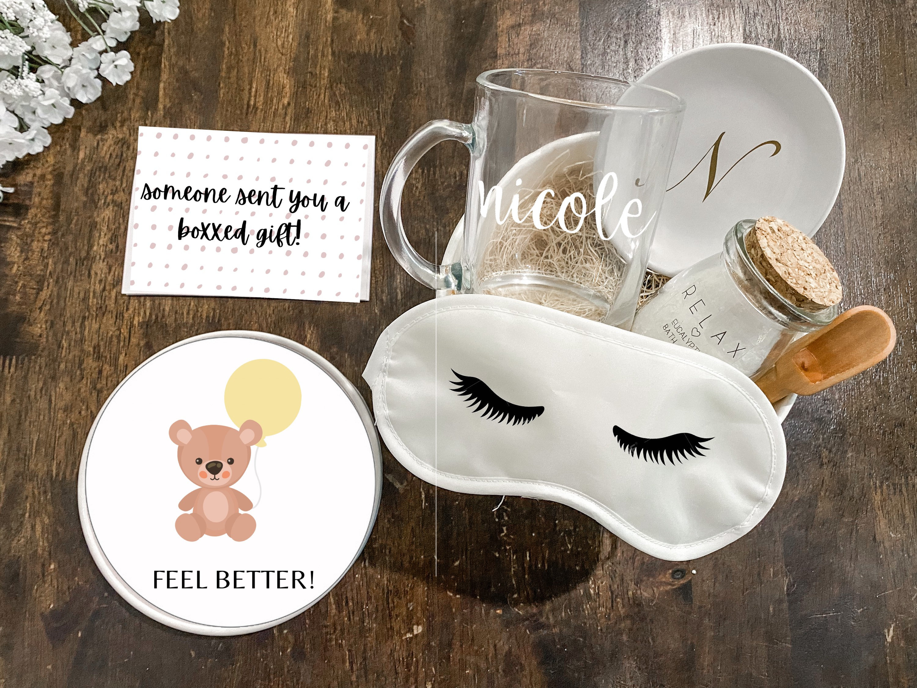 Feel Better Gift Box Set For Her Feel Better Gift Basket Set Etsy