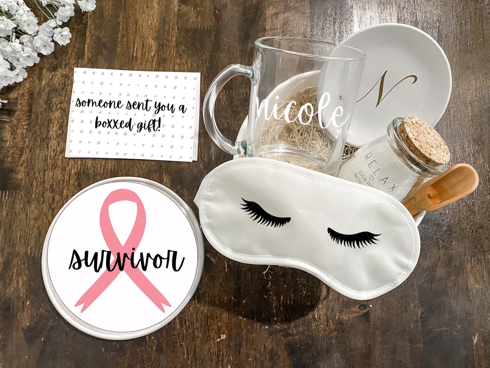 Cancer Survivor Gift Box Set For Her Cancer Survivor Spa Gift Etsy
