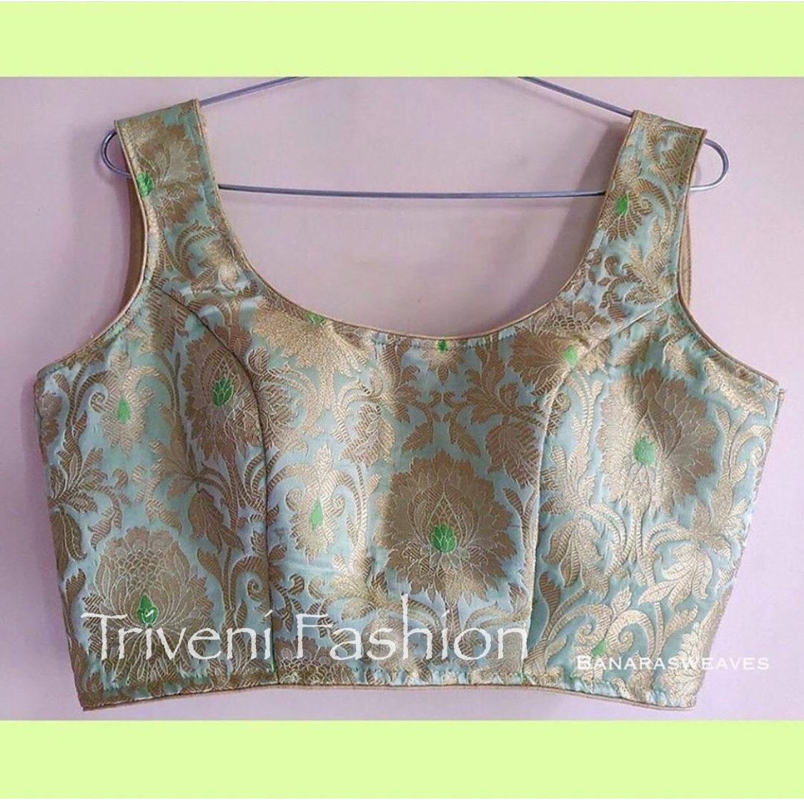 Pink Brocade Silk Cutsleeves Blouse Indian Designer Blouse Etsy