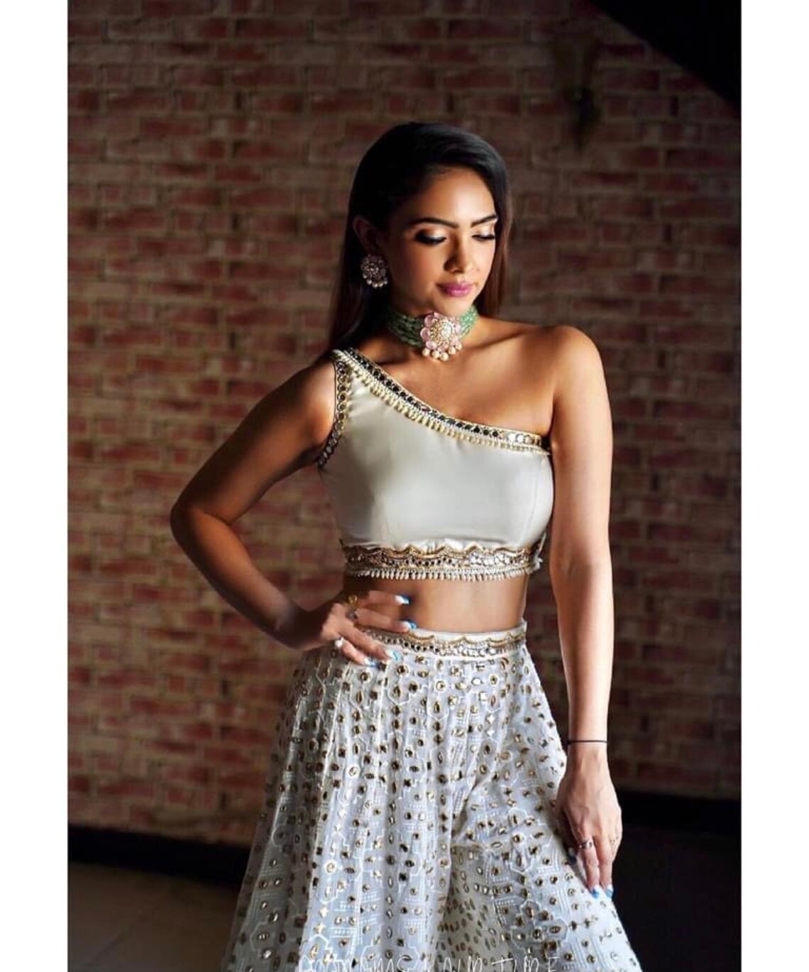 White Sharara With Crop Top for Women Stitched Palazzo Pants Etsy