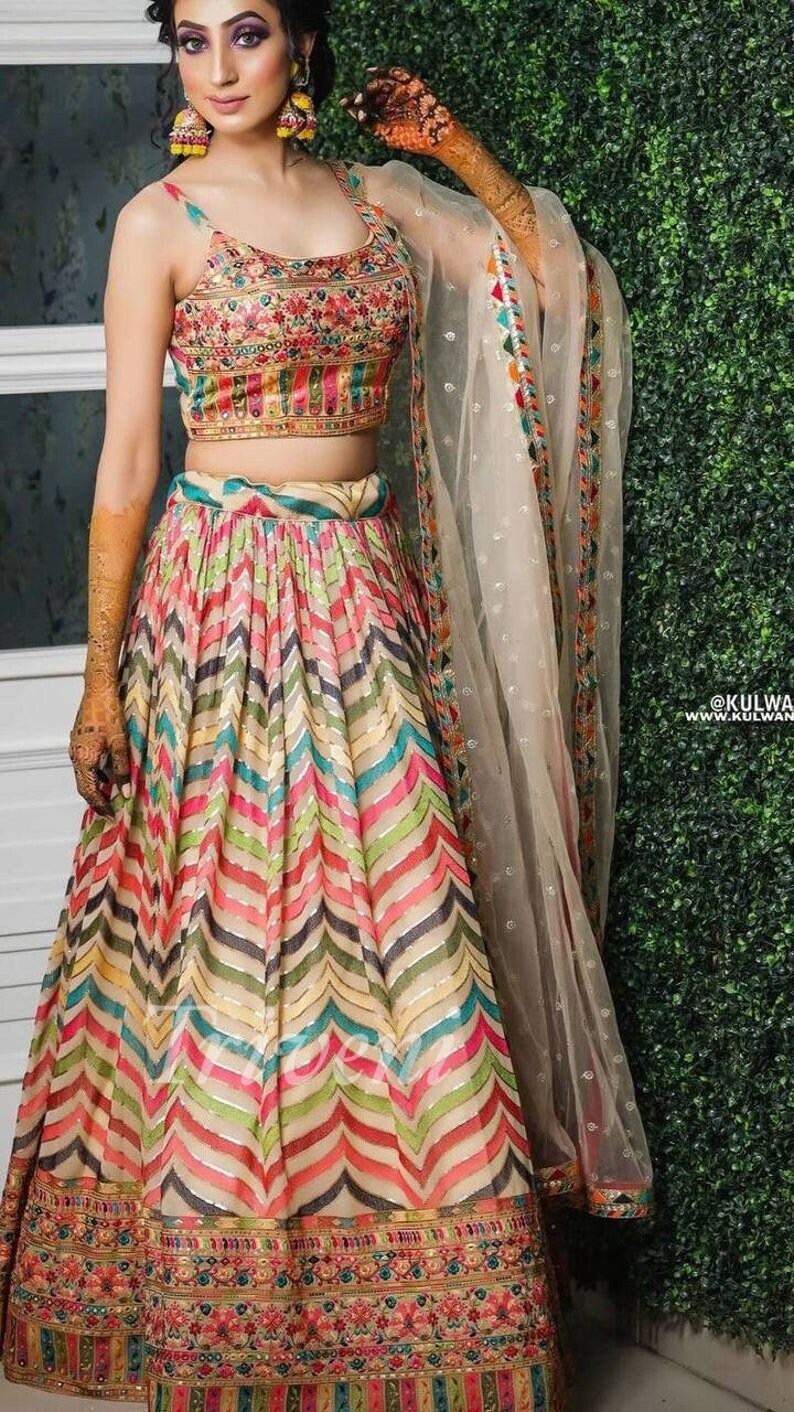 Beautiful Multi Colour Lehenga Choli for Women in Sequence - Etsy UK
