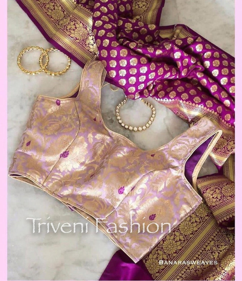 Pink Brocade Silk Cutsleeves Blouse Indian Designer Blouse Etsy