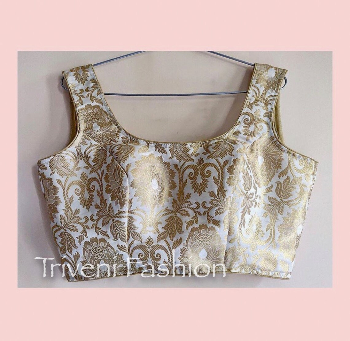 Pink Brocade Silk Cutsleeves Blouse Indian Designer Blouse Etsy