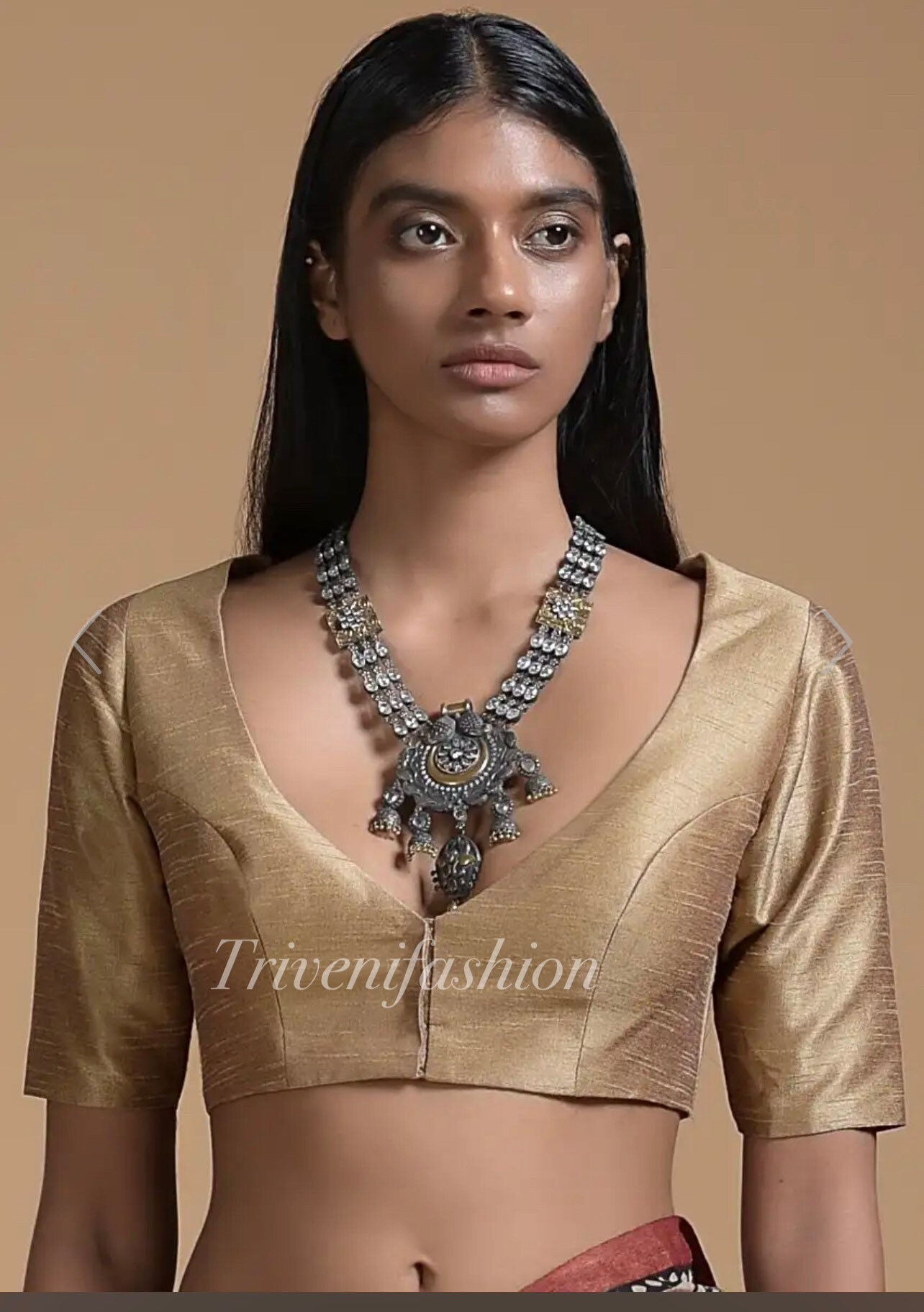 golden blouse hand designs
