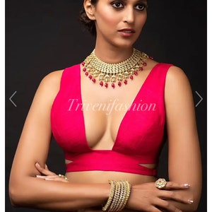 Avira Magenta Sequin Flex Cotton Blouse main image 1