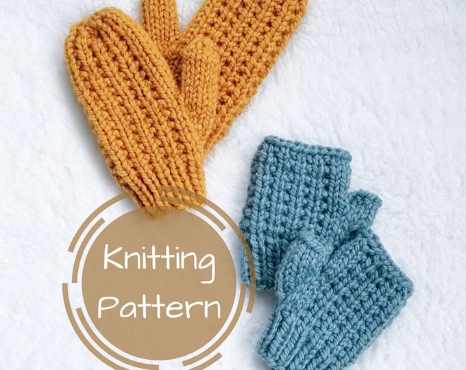 Knitting Pattern - Moxie Mittens and Fingerless Mitts Pattern - Knit Mitten Pattern