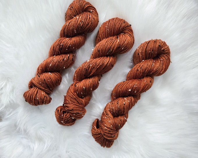 Pumpkin Spice - DK Tweed Base - Superwash Merino/Donegal Nep Hand Dyed Yarn