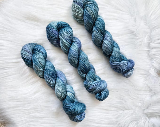 Sea Witch - Classic Sock Fingering Weight - Hand Dyed Yarn - Superwash Merino Nylon Sock Yarn