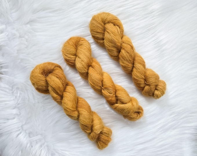 You're So Golden - Lace Weight Yarn - Suri Silk Hand Dyed Yarn