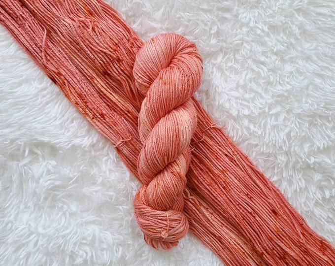 Speckled Coral - Sport Weight - Superwash Merino/Nylon Yarn