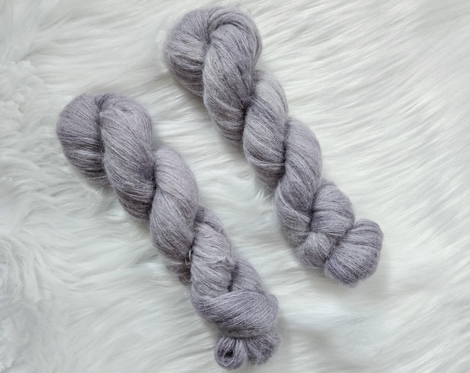 Fog - Lace Weight Yarn - Suri Silk Hand Dyed Yarn