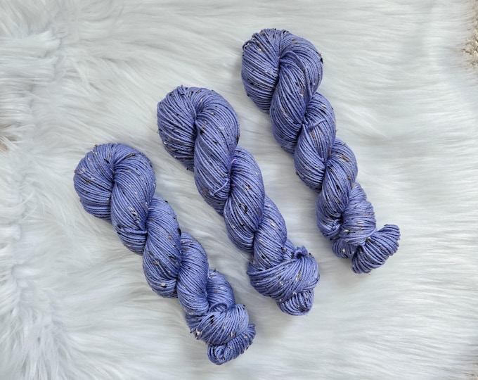 Periwinkle - DK Tweed Base - Superwash Merino/Donegal Nep Hand Dyed Yarn