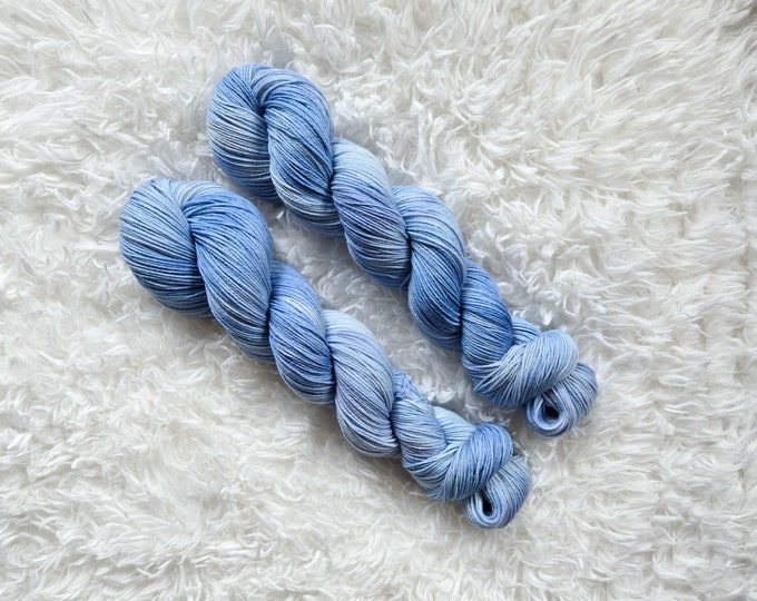 OOAK Blue - Classic Sock Base - Fingering Weight -Superwash Merino/Nylon Sock Yarn