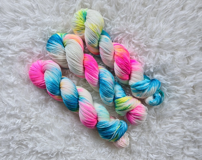 Neon Rainbow - Classic Sock - Superwash Merino/Nylon Sock Yarn