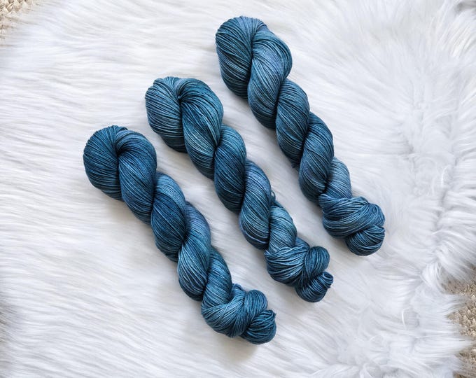 Sea Serpent - Classic Sock Fingering Weight - Hand Dyed Yarn - Superwash Merino/Nylon Yarn