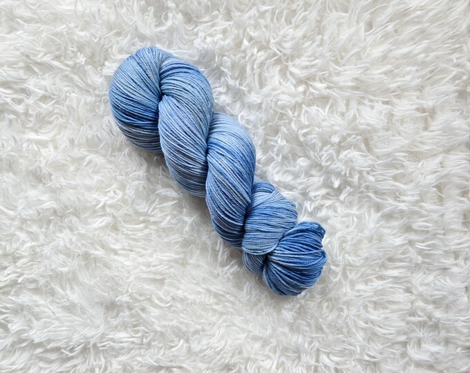 Himalayan Blue Poppy - Classic Fingering Base - 100% Superwash Merino Wool Yarn