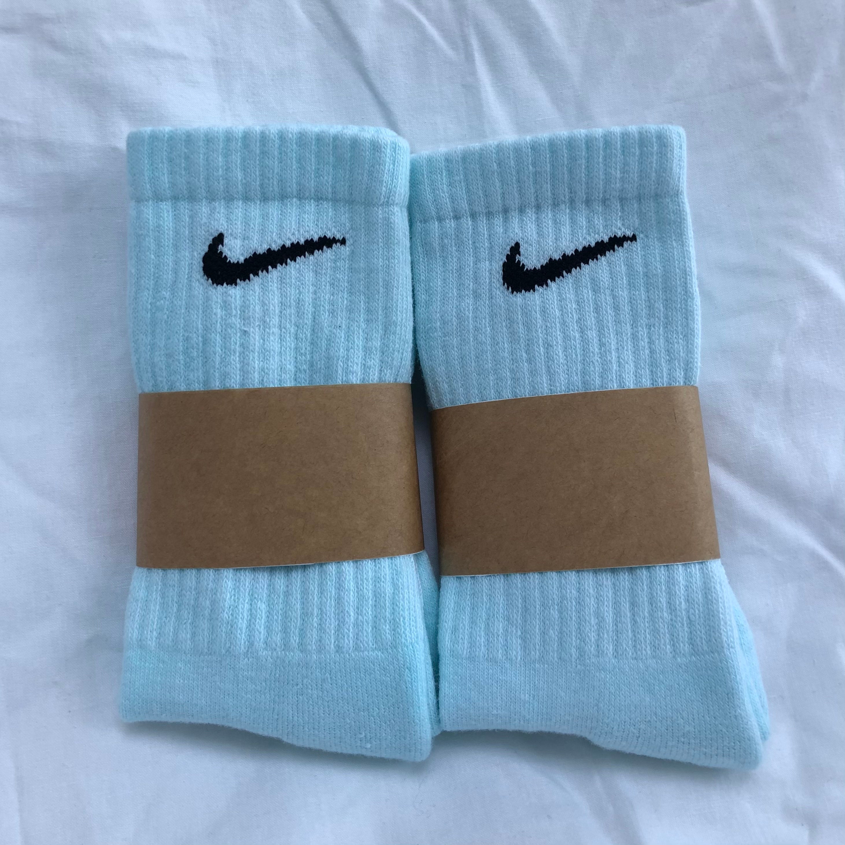 Blue Hand Dyed Nike Sock | Etsy