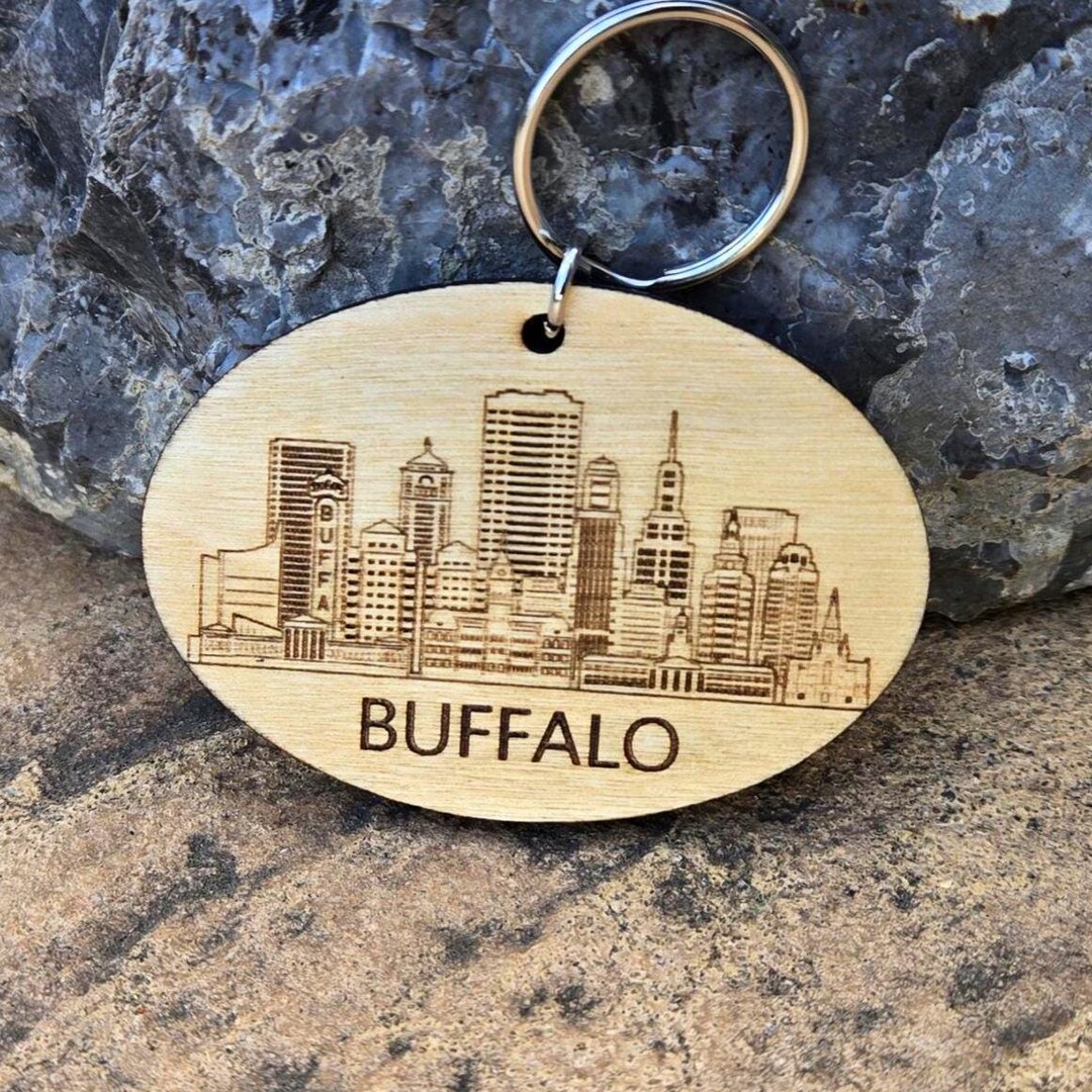 Stained Wood Buffalo Key Chain With Heart Cutout Option. Made From 1/4 ...