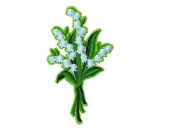 Lily of the Valley, Bouquet of Lilies of the Valley FSL, Bluebells FSL Machine Embroidery Design, Spring Flowers Freestanding Lace