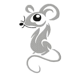 Gray Mouse - Machine Embroidery Design, Sitting Little Mouse