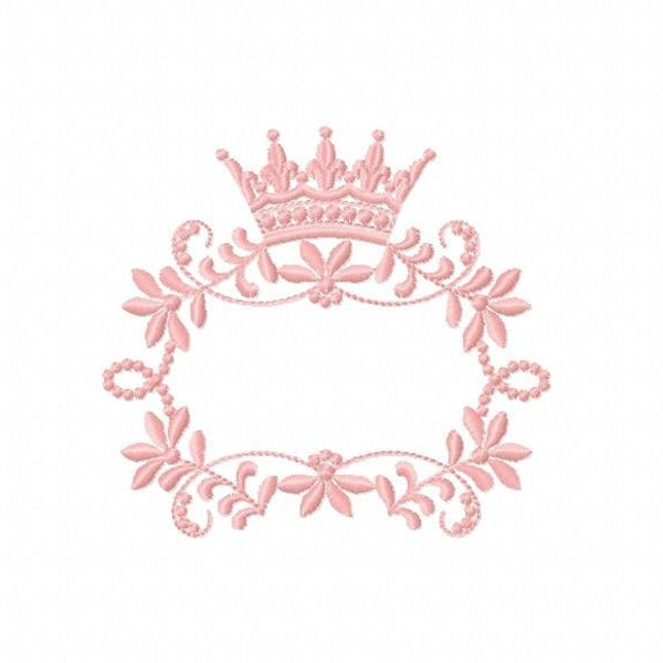 Crown Embroidery Designs - Princess Frame Embroidery Machine Embroidery Design Pattern - Newborn Embroidery File - Princess Monogram Frame