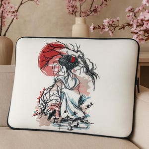 美しい日本の芸者 - 機械刺繍デザイン