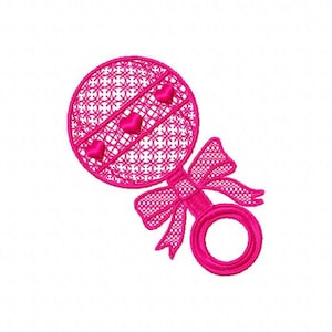 Baby rattle, embroidery design - newborn embroidery, rattle design, machine embroidery pattern - baby embroidery, file girl, boy, bib