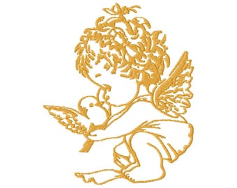 Little Angel, Angel with a Bird, Baby with a Dove Machine Embroidery Design