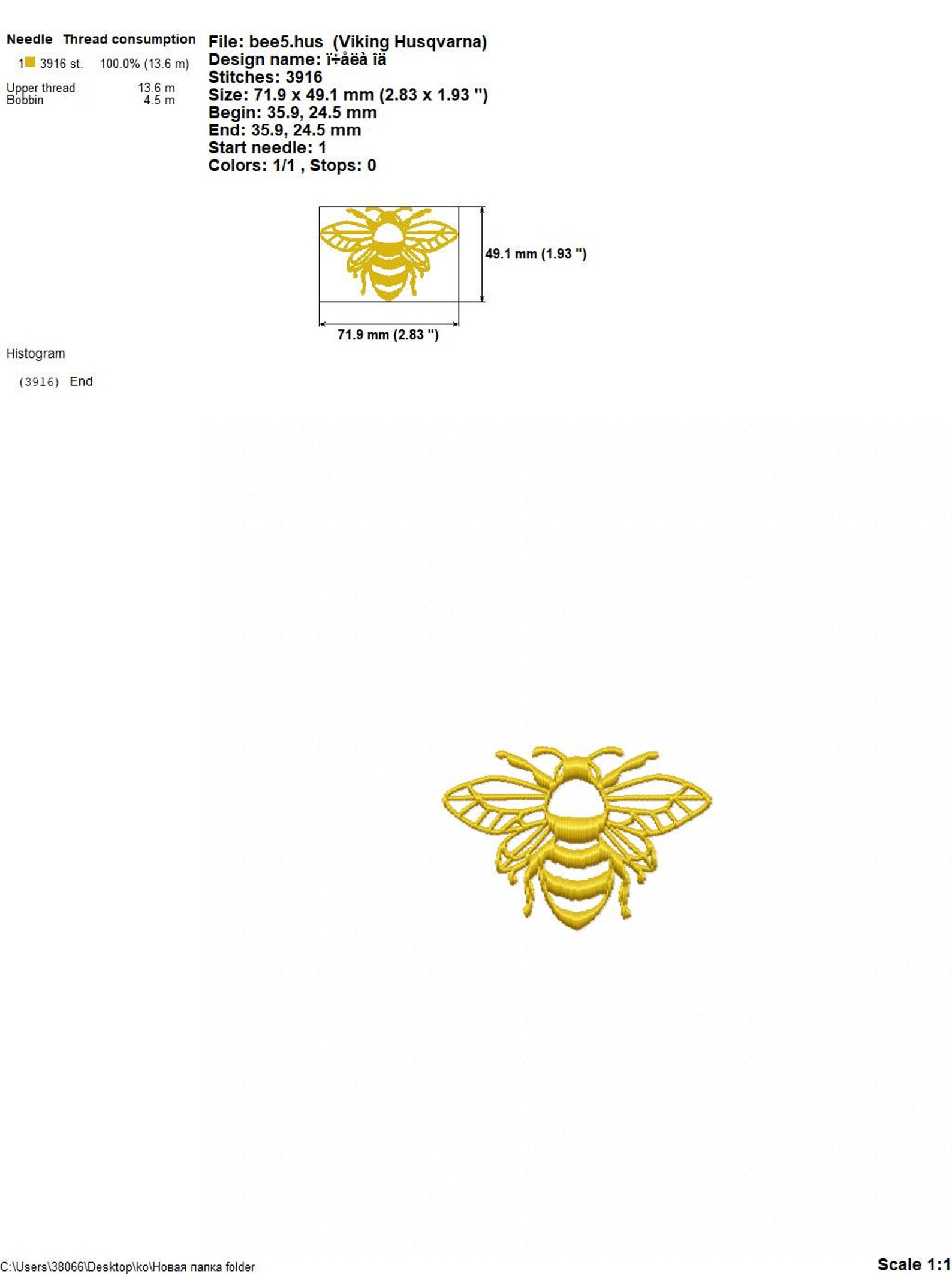 Golden Honey Bee - Machine Embroidery Design 9 Sizes,solid Color Bee ...