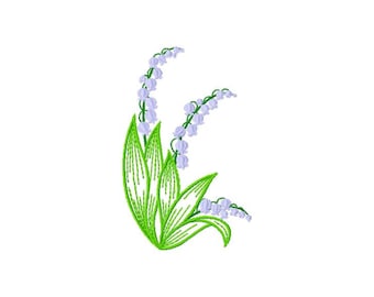 Lily of the Valley Embroidery Design, Floral Embroidery Design, Machine Embroidery Flowers, Lily of the Valley Pattern, Spring Flowers