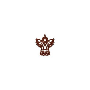 May include: A brown, intricate, cutout angel ornament.