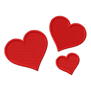 Conception de broderie de coeur, broderie de machine de petits coeurs, mini coeurs, tailles de coeur 9, coeur d&#39;amour, coeur de mariage, jour de Valentine