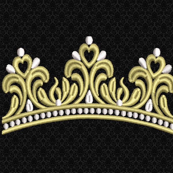 Royal Crown Tiara, Mini Princess Crown  -Machine Embroidery Design, Princess Tiara 9 Sizes