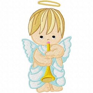 Angel embroidery design - Baby boy embroidery machine embroidery design template - Boy with wings embroidery file - Instant download pes jef