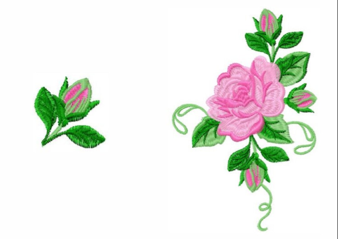Roses Embroidery Design, Pink Roses Embroidery File, Flower Motif, Rose