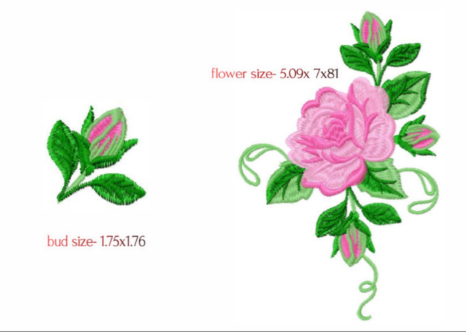 Roses Embroidery Design Pink Roses Embroidery File Flower Etsy