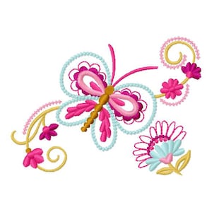 Butterfly embroidery design - Animal embroidery designs machine embroidery pattern - Baby girl embroidery file - butterfly embroidery design