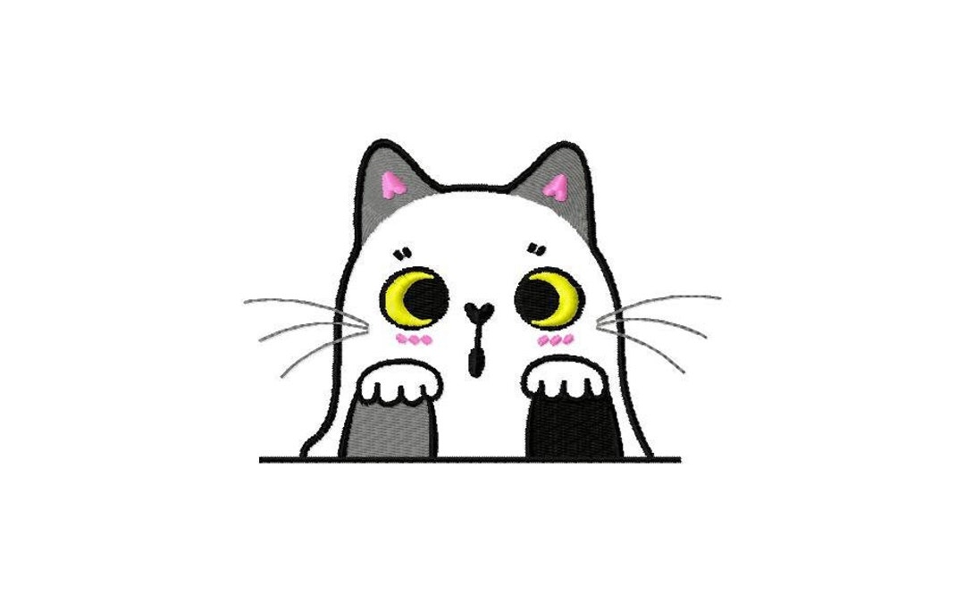 Cute Cat Machine Embroidery Design, Halloween Cat-ghost - Etsy