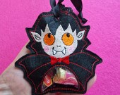 Vampire Dracula - Halloween Treat Bag - Machine Embroidery Design. Vampire candy holder - 7 sizes