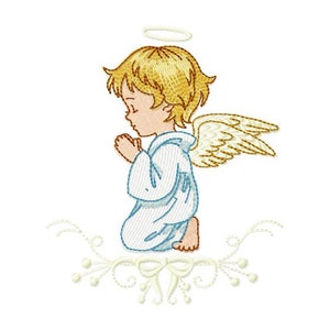 Angel embroidery design - Baby boy embroidery machine embroidery design template - Girl with wings embroidery file - Instant download pes