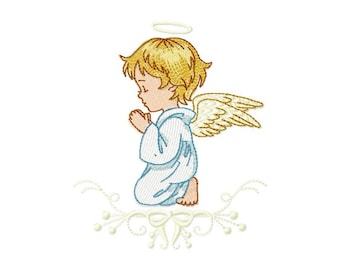 Angel embroidery design - Baby boy embroidery machine embroidery design template - Girl with wings embroidery file - Instant download pes