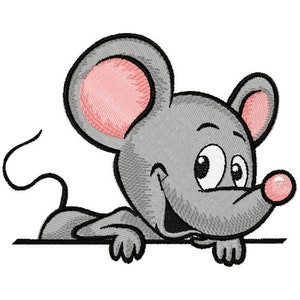 Mouse embroidery, mouse design - children&#39;s embroidery, machine embroidery design, template - Cute tender mouse - digital file