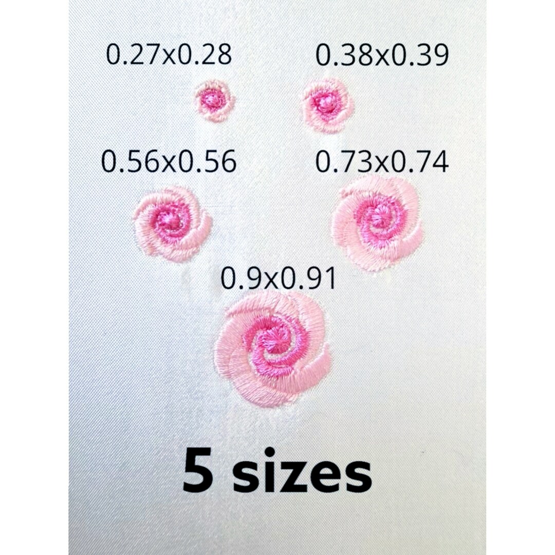 Tiny Roses Design Miniature Accent Rose, Mini Roses 5 Sizes Machine Embroidery Design ...