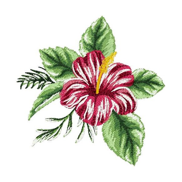 Hibiscus, Tropical Flower - Machine Embroidery Design, Hawaiian Flower-6 sizes